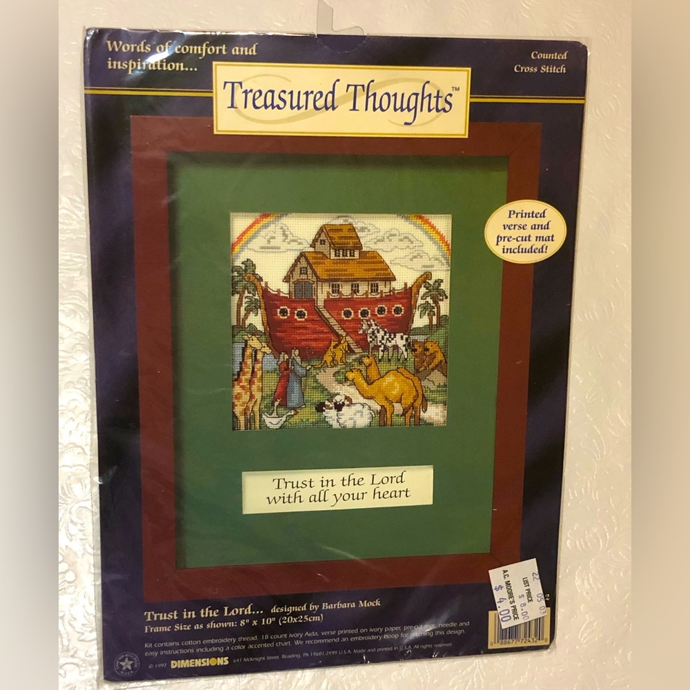 SEALED 1997 Noah’s Ark Cross Stitch